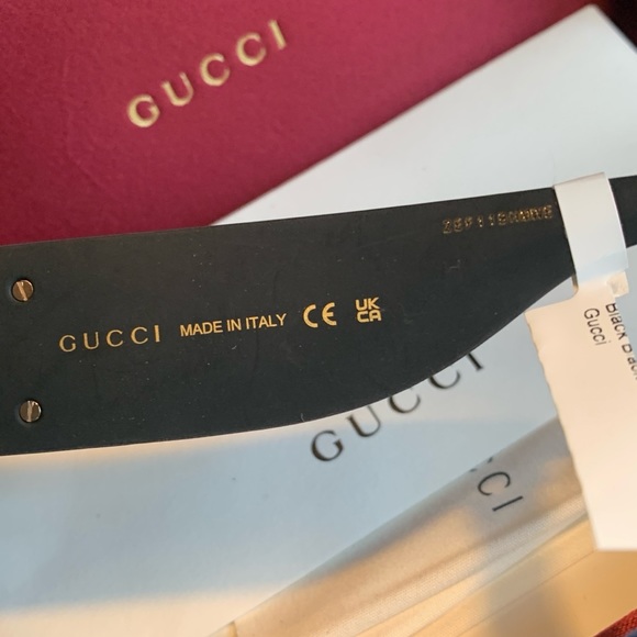 Authentic GUCCI 54mm Glitter Acetate logo oversized sunglasses - Picture 9 of 16